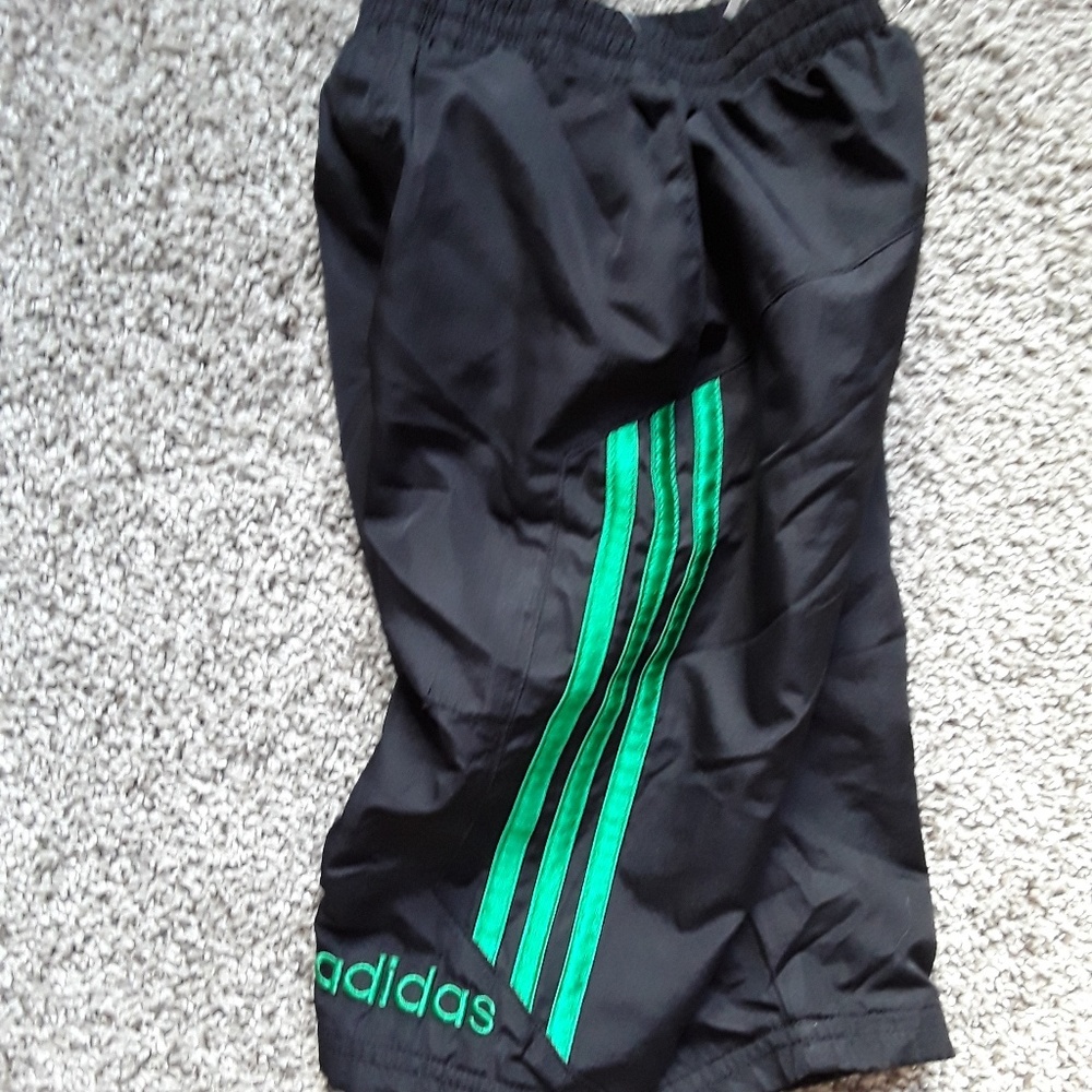 Adidas boys  sport pants black elastic waist lining size 12M